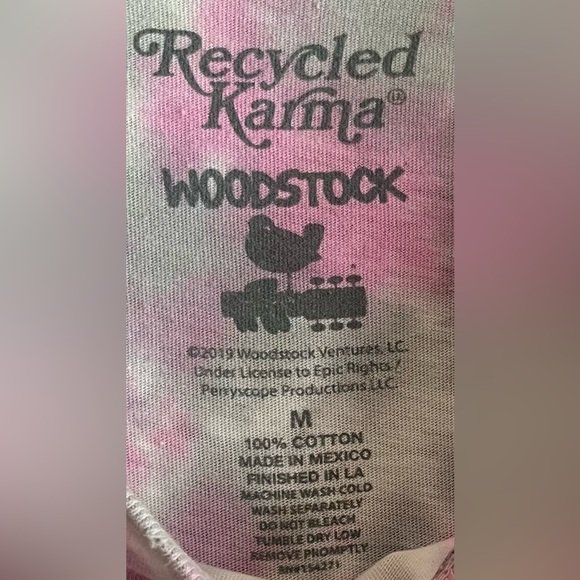 Recycled Karma Woodstock 100% cotton Med tie dye short sleeve tee! Super soft! - Picture 4 of 5